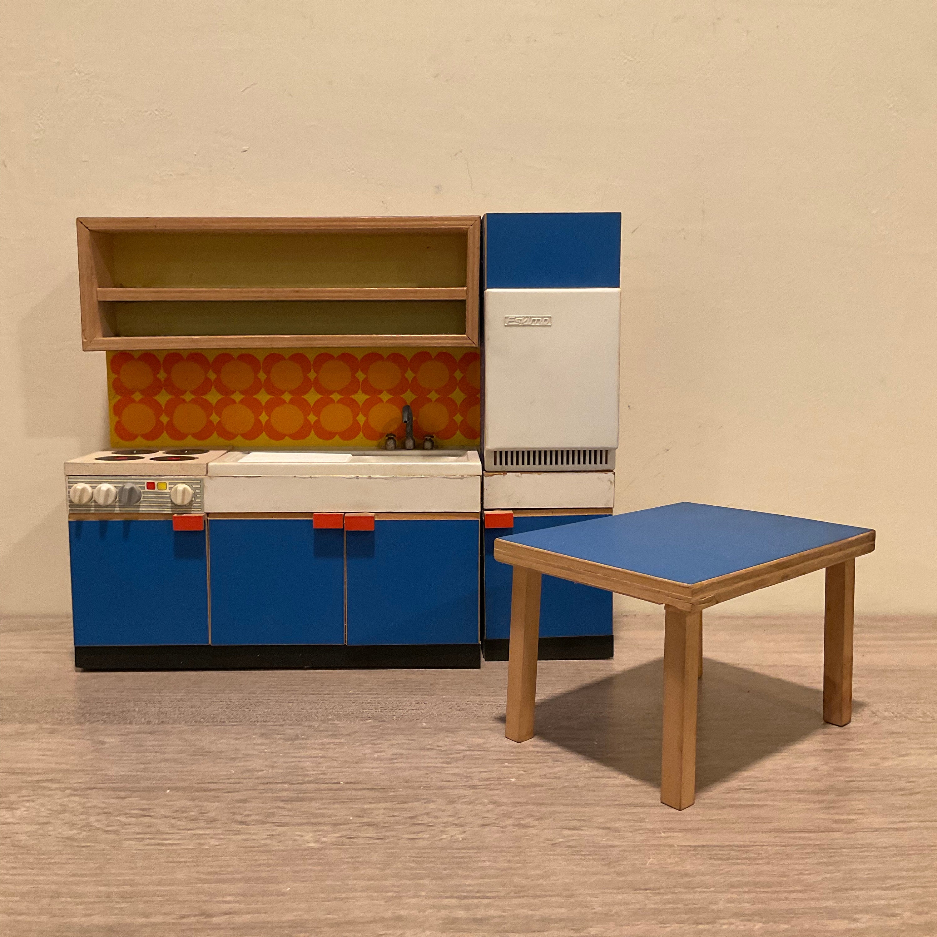 Vintage Bodo Hennig Dollhouse Kitchen: Mid-century Modern
