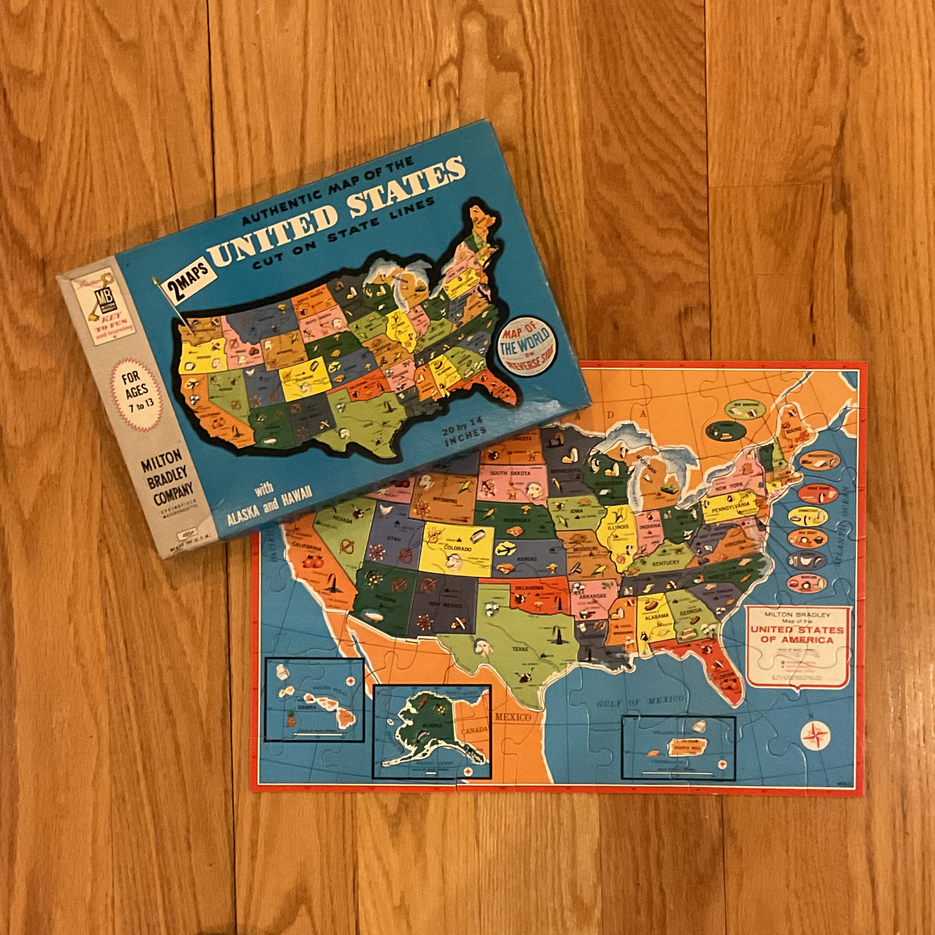 Vintage 1962 Milton Bradley Double-sided Map Puzzle - Etsy