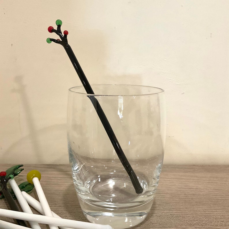 Set of 12 Unique Glass Cocktail Sticks in 3 Styles Glass Etsy