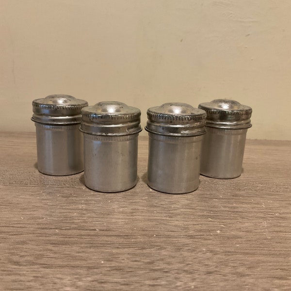 Set of 4 Vintage Metal Film Canisters Unique Small Storage Containers Photography Decor Photographer Gift MULTIPLE SETS AVAILABLE