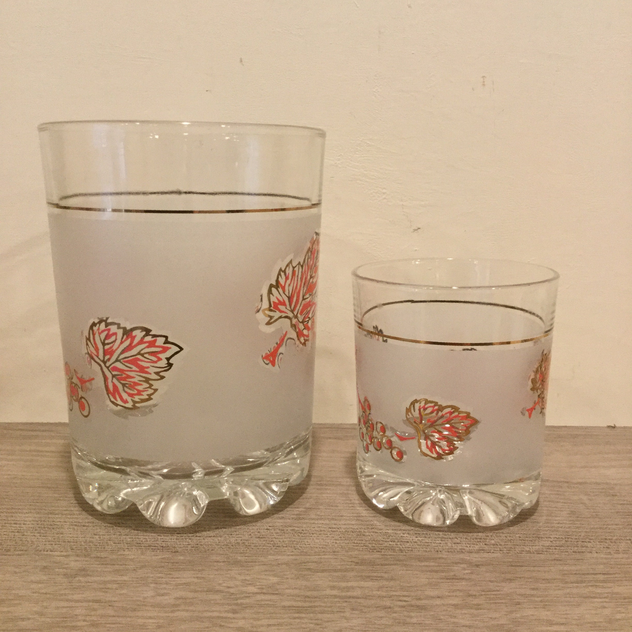 Vintage Frosted Pink and Gold Barware Set, Italian Ice Bucket and ...