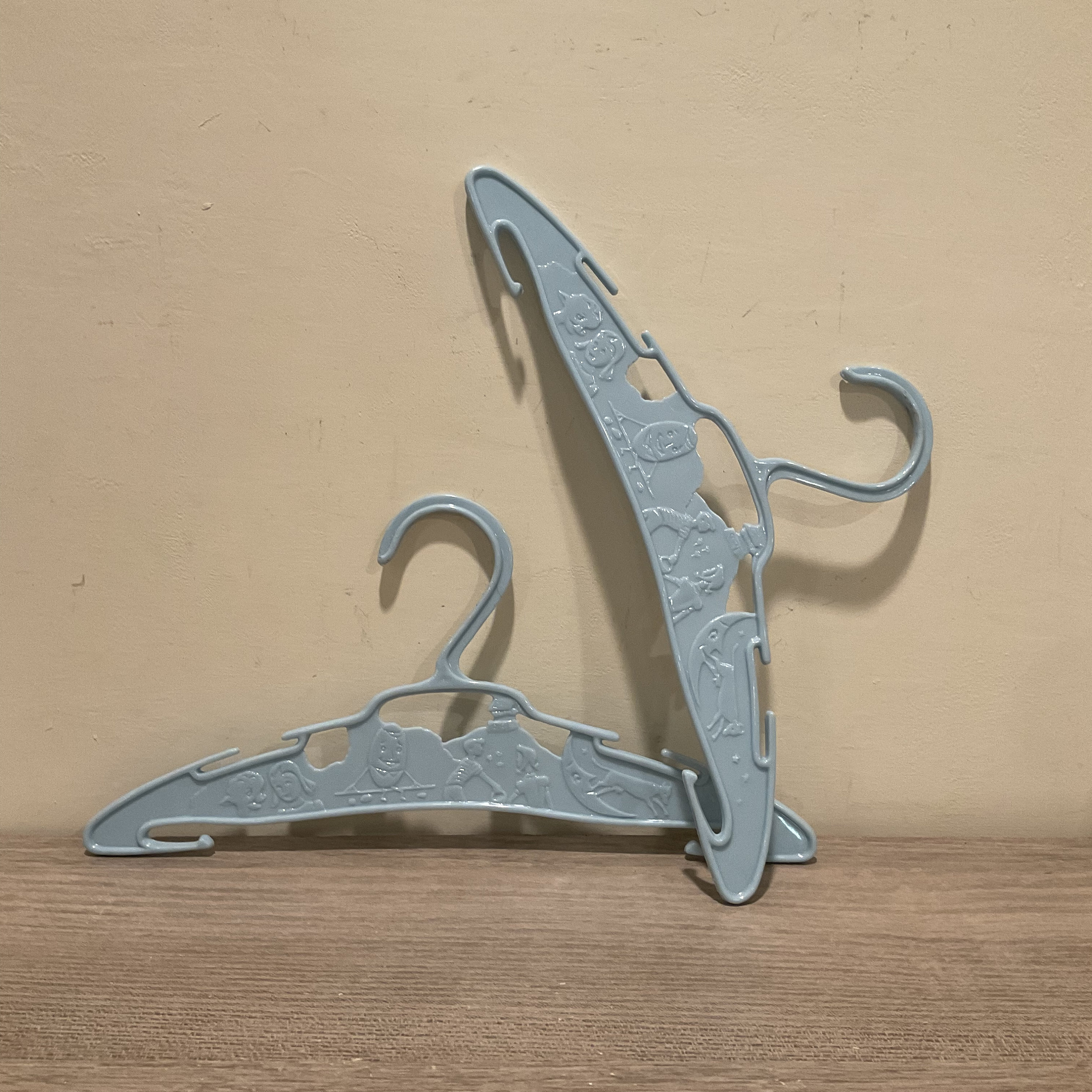 Pair of Vintage 1950s Nursery Themed Baby Clothes Hangers in 