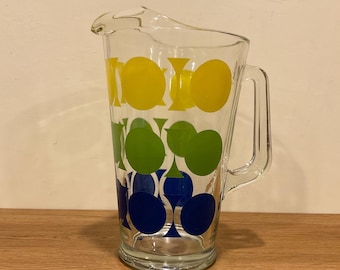 Vintage Pitcher with Retro Dot Design and Ice Lip: Mid Century Barware