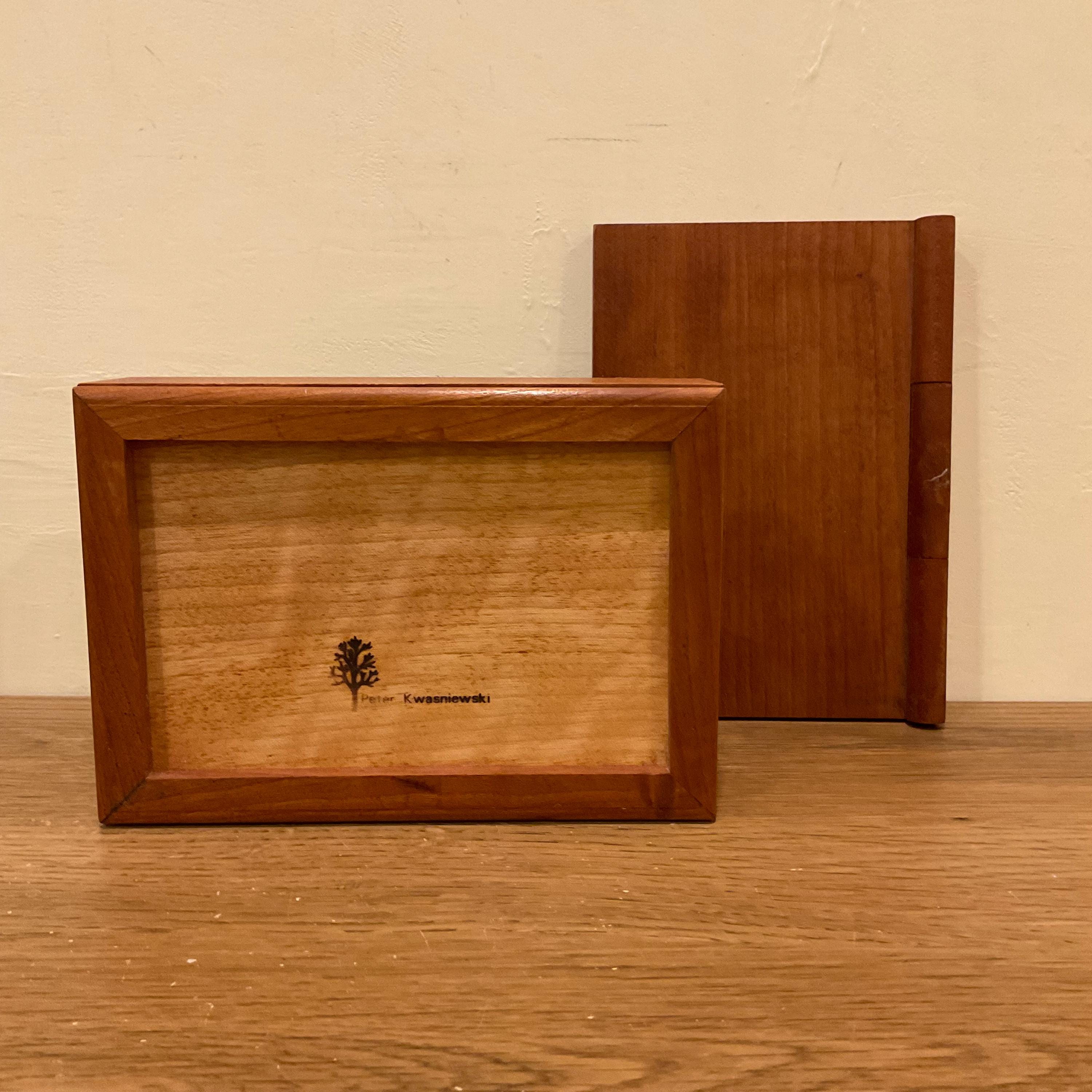 Vintage Cherry Wood Trinket Box, Forest Tree Design by Peter