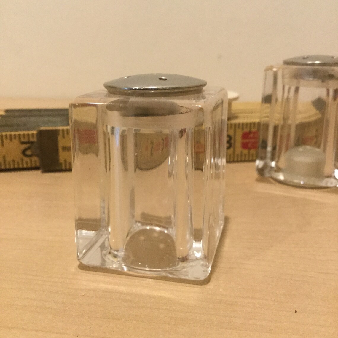 Vintage Clear Lucite Salt and Pepper Shakers Rectangular Shape Etsy