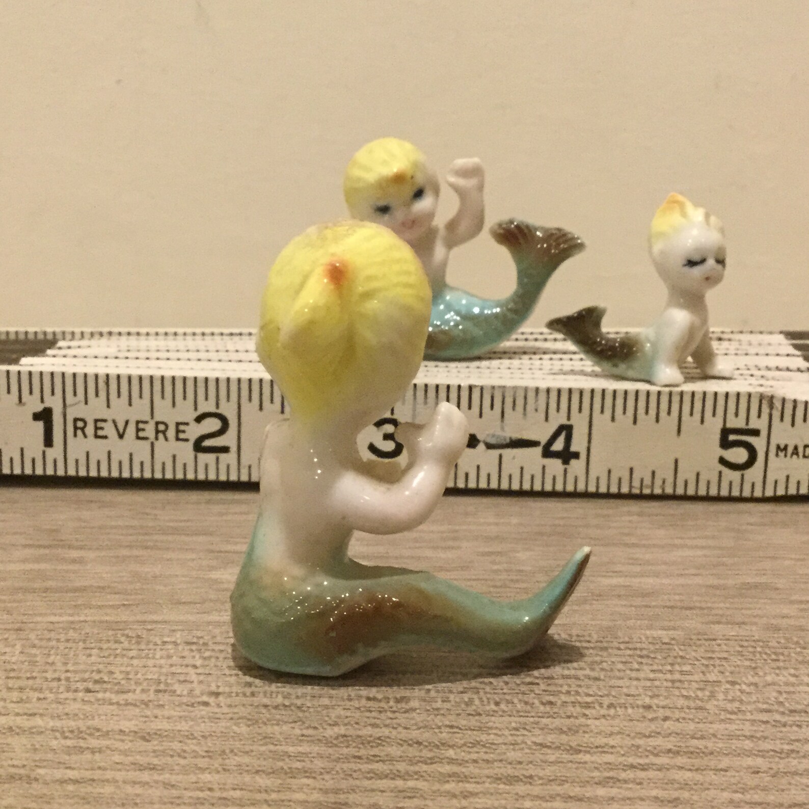Rare Set of 3 Miniature Mermaid Figurines Mother and Child Etsy