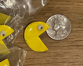 Vintage 1980s Pac-Man Pin with Googly Eye