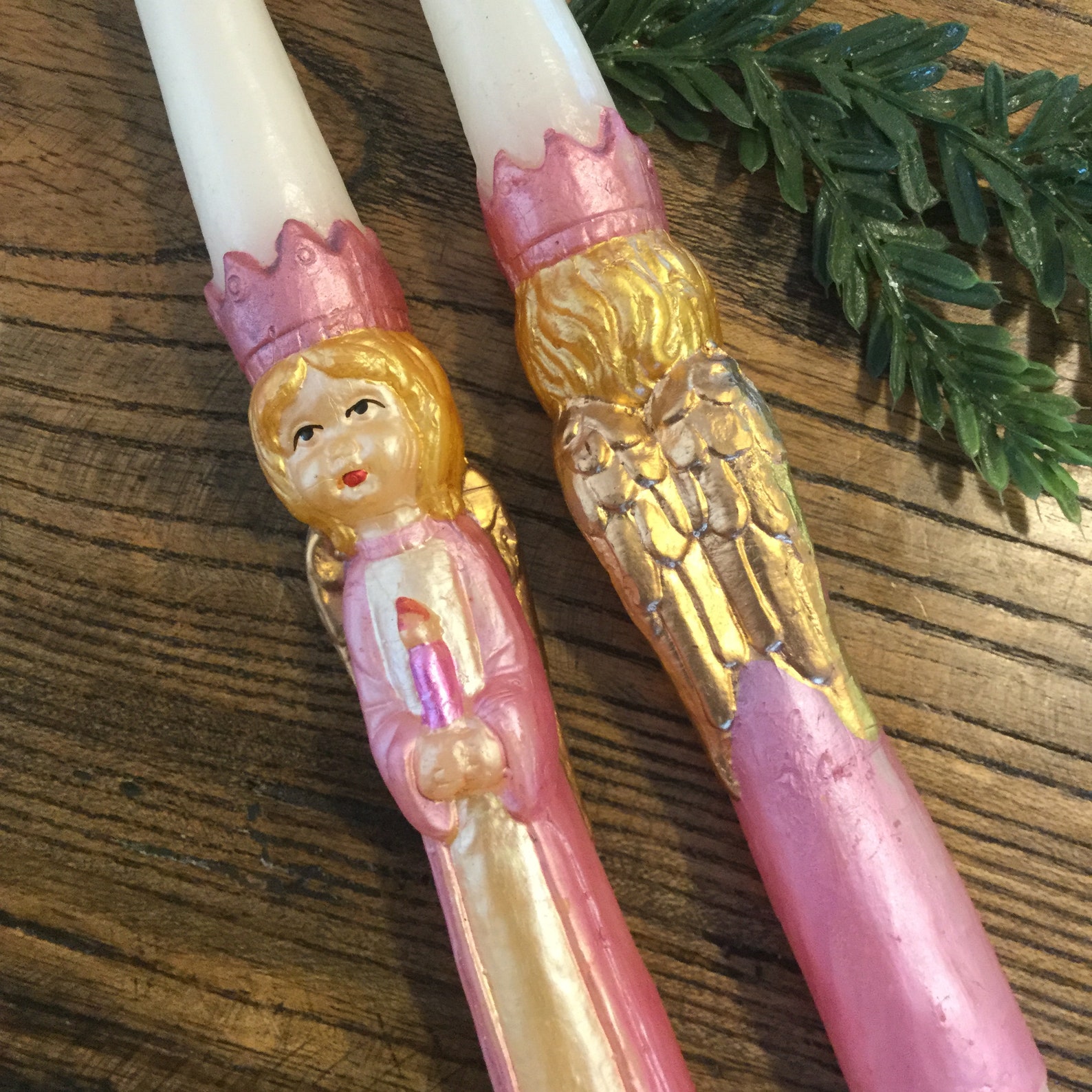 Pair of 10 Angel Taper Candles Unique Christmas Candles Etsy