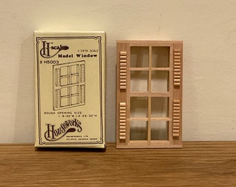 Fenêtre de maison de poupée non finie vintage à l'échelle 1/24 Matériaux de construction pour maison de poupée DIY par Housework's # H5003 Fenêtre miniature DISPONIBLE EN PLUSIEURS
