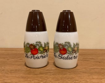 Vintage Spice of Life Salt and Pepper Shakers Complimentary Corning Ware White Milk Glass Shakers 1970’s Kitchen Gift