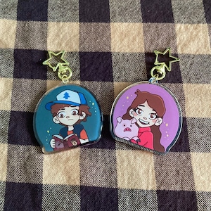 Gravity Falls Dipper & Mabel Acrylic Keychain