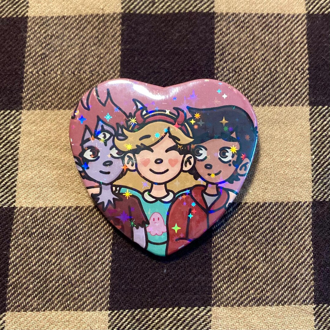 Star Vs the Forces of Evil Holographic Heart Button - Etsy