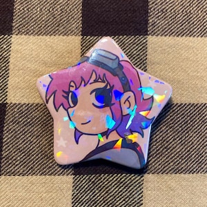 Scott Pilgrim Takes Off Ramona Flowers Holographic star Button