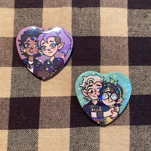 The Owl House Holographic Heart Buttons