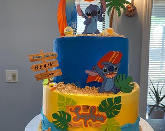 Juego de adornos para tarta de Lilo y Stitch