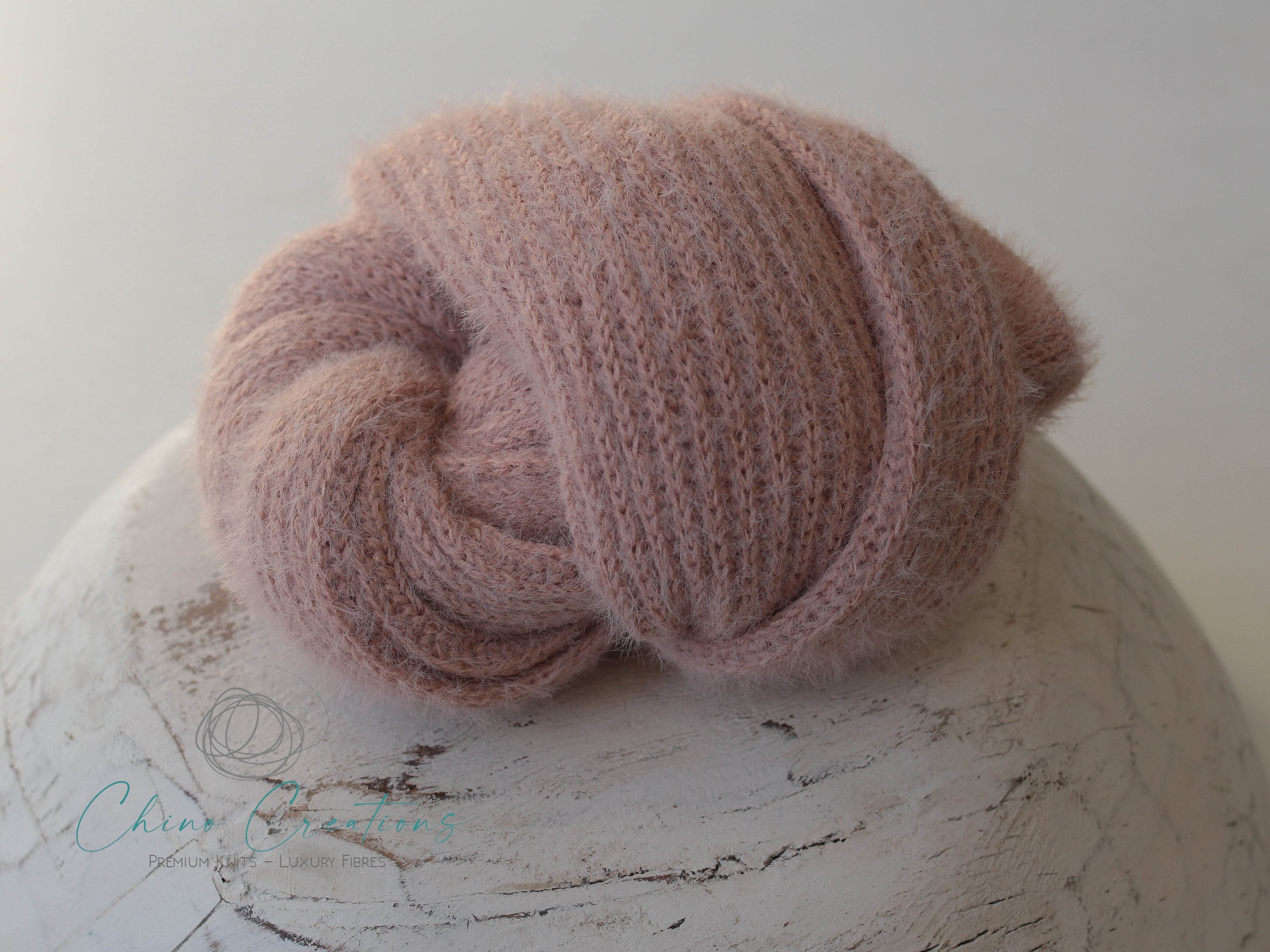 Renaye Luxury Mohair Knit Wrap in Dusty Pink Newborn Photography Wrap 