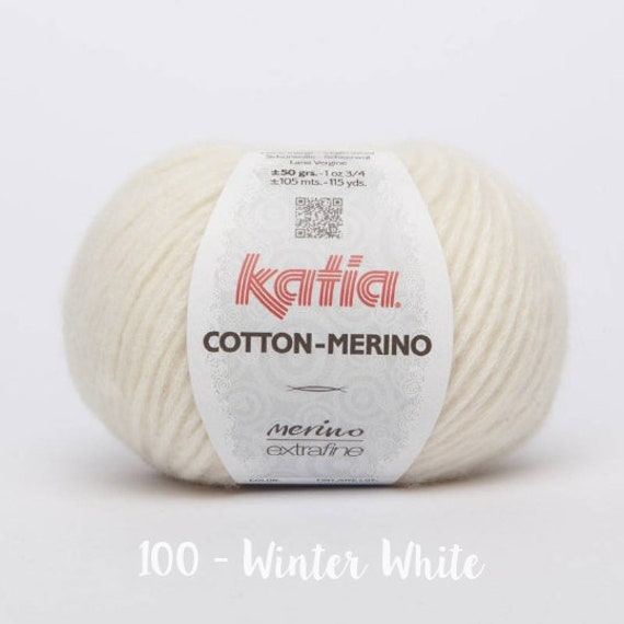 Katia Cotton Merino CLEARANCE YARN WHITE 