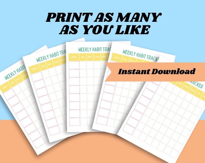 Goal Setting Worksheet SMART Goals Habit Tracker Printable Digital ...