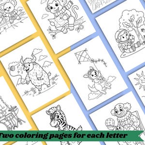 Toddler Abcs Learning Alphabet Coloring Book Abc Printable Preschool Letter Worksheet Kindergarten Handwriting Practice Page Homeschool image 8