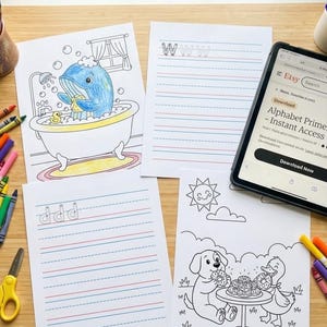 Toddler Abcs Learning Alphabet Coloring Book Abc Printable Preschool Letter Worksheet Kindergarten Handwriting Practice Page Homeschool image 6