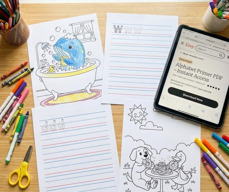 Toddler Abcs Learning Alphabet Coloring Book Abc Printable Preschool Letter Worksheet Kindergarten Handwriting Practice Page Homeschool image 6