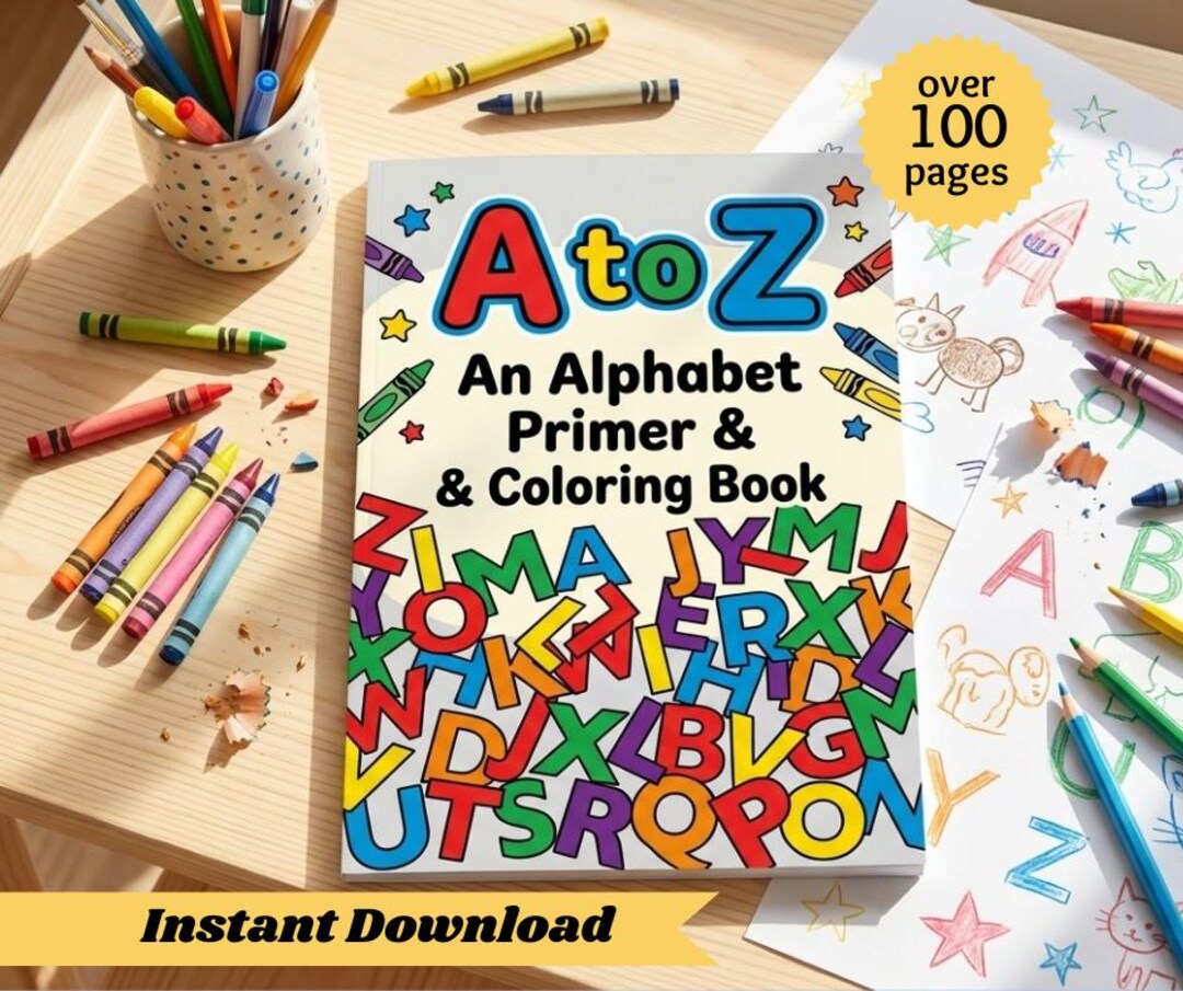 ABC Coloring Page for Toddler Alphabet Bundle Printable Preschool ABC ...