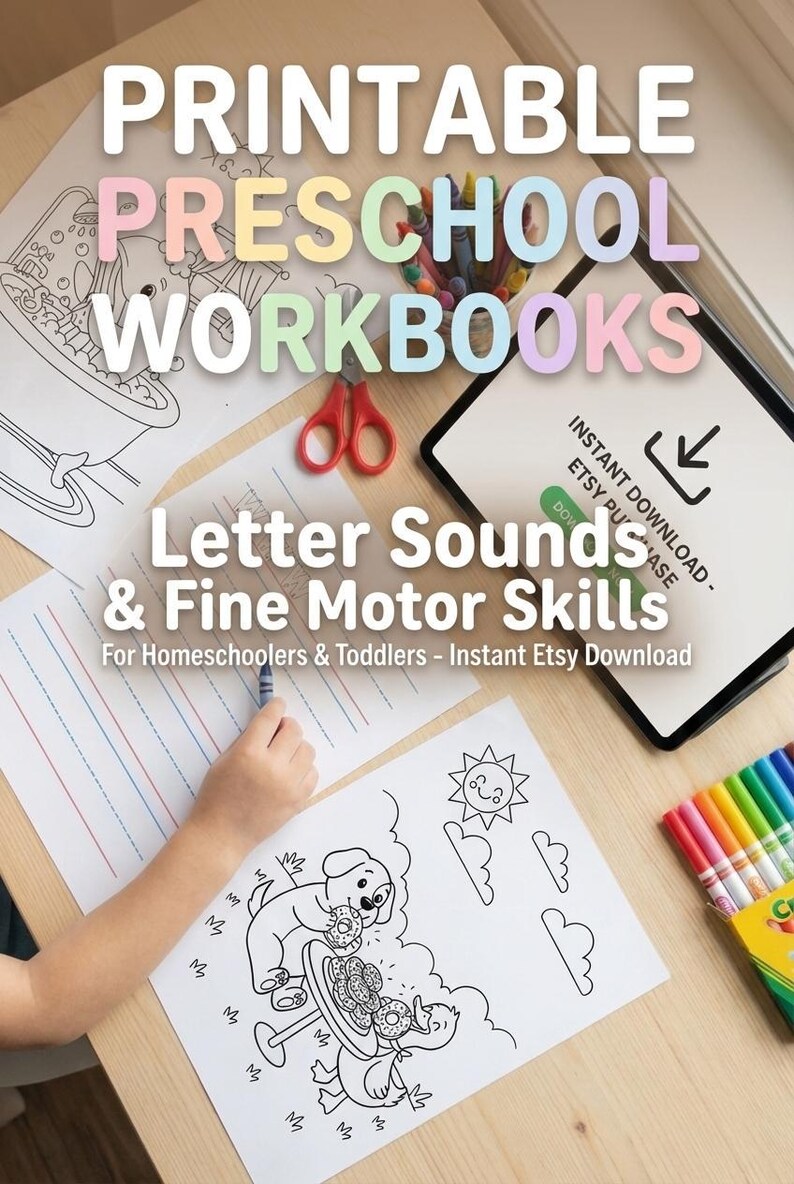 Toddler Abcs Learning Alphabet Coloring Book Abc Printable Preschool Letter Worksheet Kindergarten Handwriting Practice Page Homeschool image 16