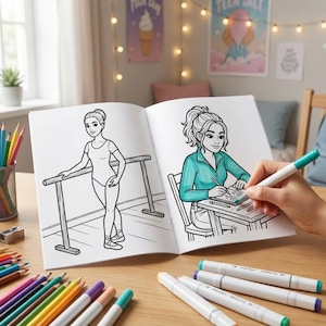 Photo to Coloring Book Custom Birthday Party Favor Coloring Booklet Print Out for Teen Birthday Gift Printable Coloring Page from Photograph