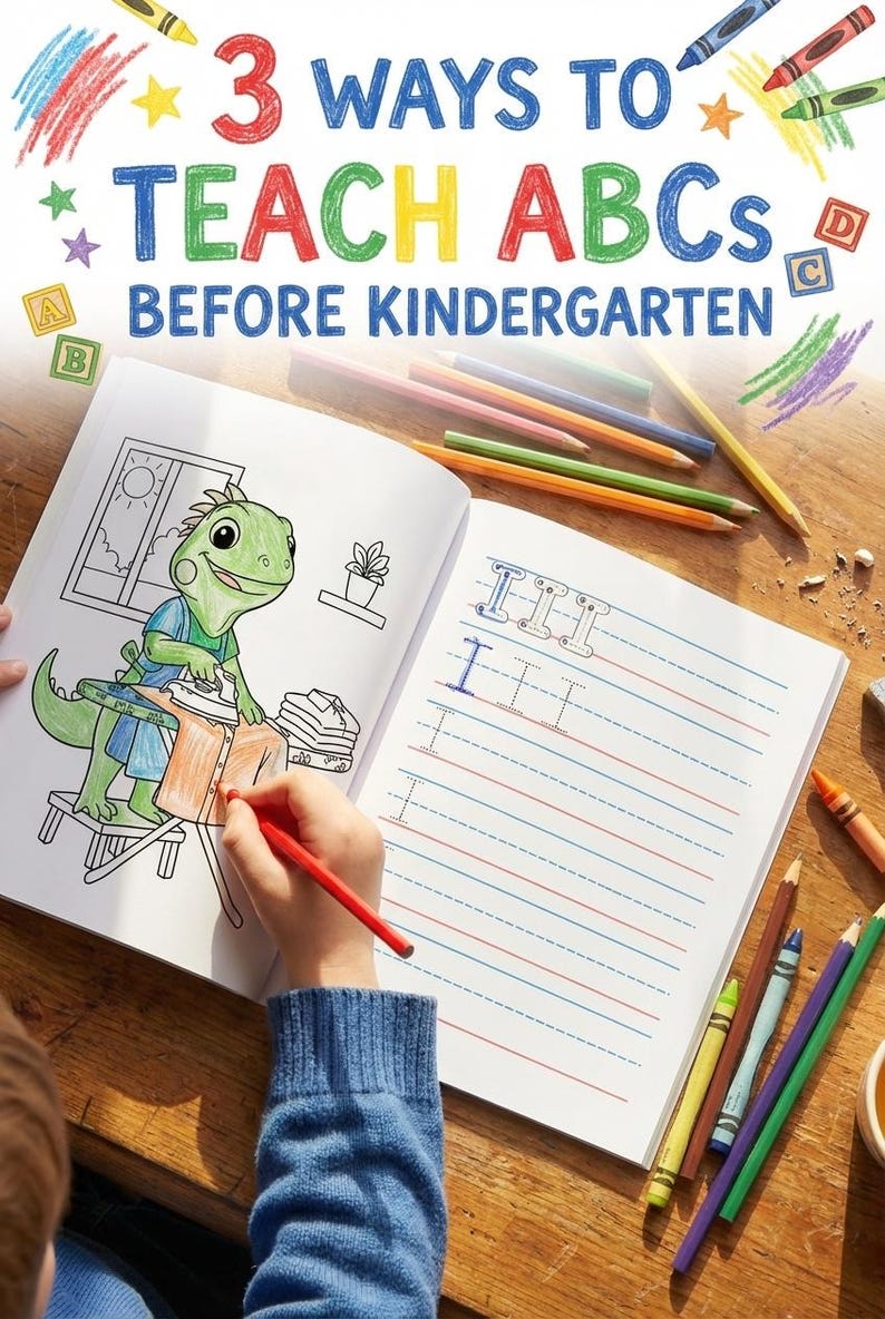 Toddler Abcs Learning Alphabet Coloring Book Abc Printable Preschool Letter Worksheet Kindergarten Handwriting Practice Page Homeschool image 15