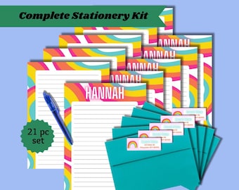 Kid Custom Stationery for Letter to Grandkid Personalized Gift for Young Girl Paper for Letter Writing Set Personalized Stationery Children