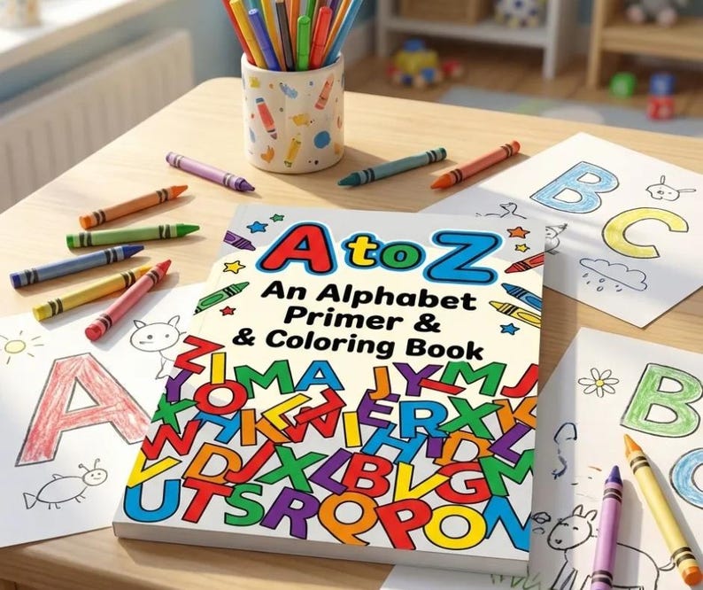 Toddler Abcs Learning Alphabet Coloring Book Abc Printable Preschool Letter Worksheet Kindergarten Handwriting Practice Page Homeschool image 11