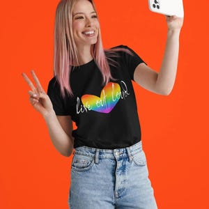 LGBTQ Pride Graphic Tee - Live Out Loud - Rainbow Gradient Heart Heart