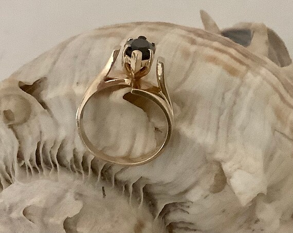 Large Onyx Statement Solitaire 14K Real Gold Sign… - image 10