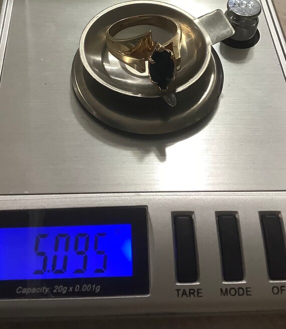 Large Onyx Statement Solitaire 14K Real Gold Sign… - image 11