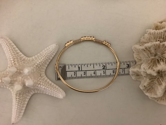 14K Solid Gold Ruby and Diamond Elegant Bangle Br… - image 11