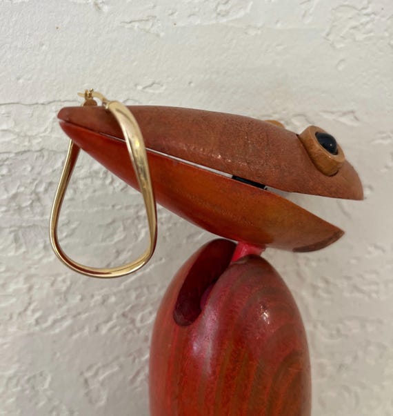 SOLID Gold Unique Contemporary Made in Italy Earr… - image 4