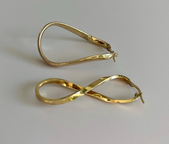 SOLID Gold Unique Contemporary Made in Italy Earr… - image 2