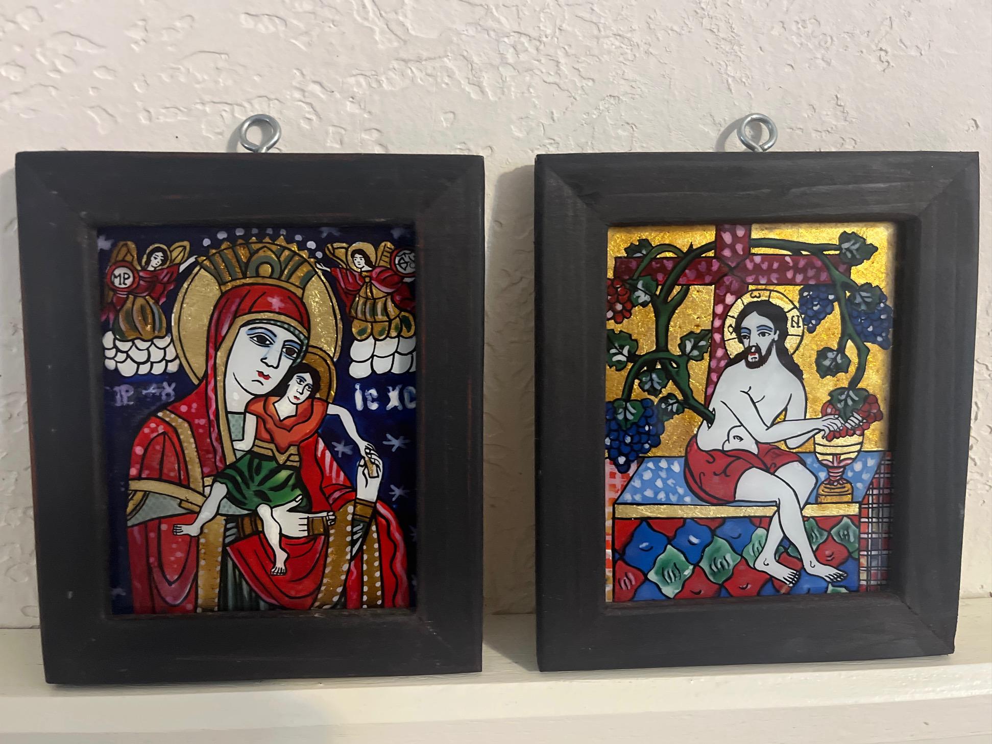 ROMANIAN ICONS PAINTED ON GLASS/ガラス絵イコン Romanian Glass Icons - Etsy