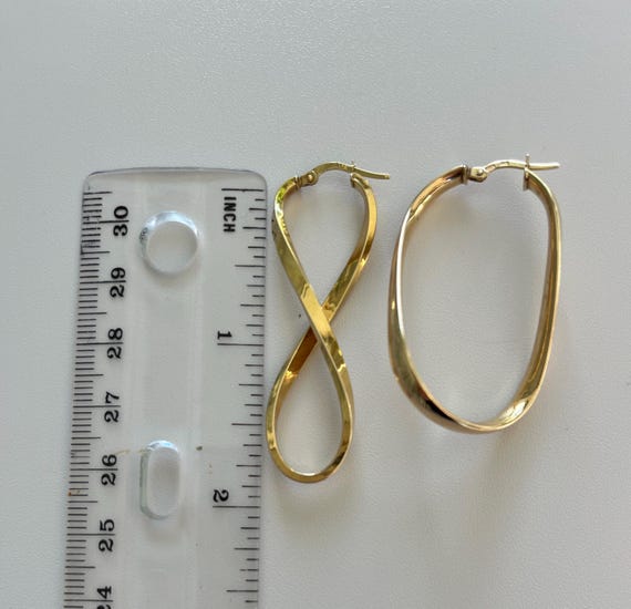 SOLID Gold Unique Contemporary Made in Italy Earr… - image 6