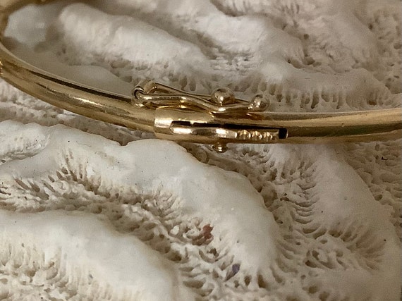 14K Solid Gold Ruby and Diamond Elegant Bangle Br… - image 9