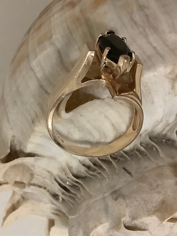 Large Onyx Statement Solitaire 14K Real Gold Sign… - image 6