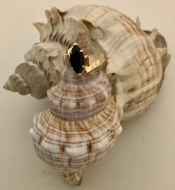 Large Onyx Statement Solitaire 14K Real Gold Sign… - image 8