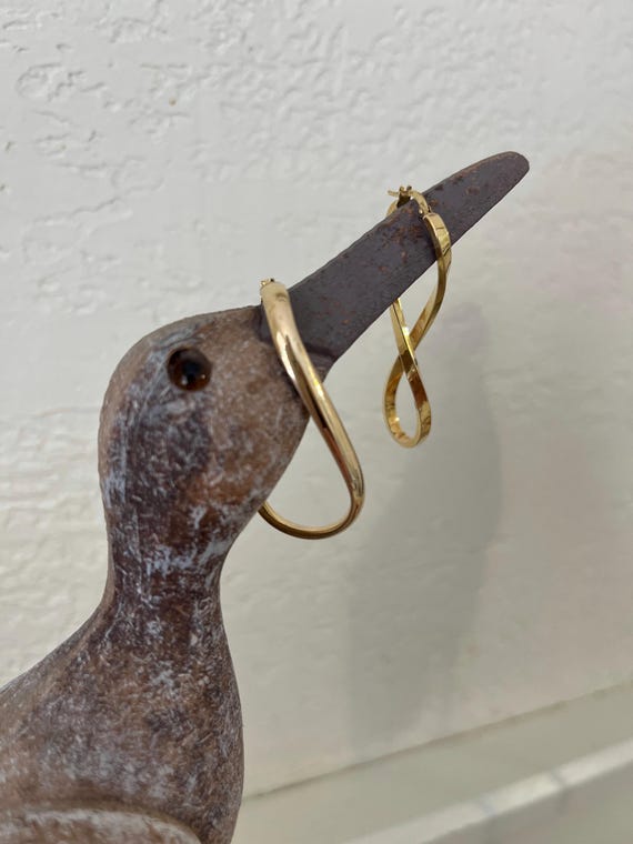 SOLID Gold Unique Contemporary Made in Italy Earr… - image 1