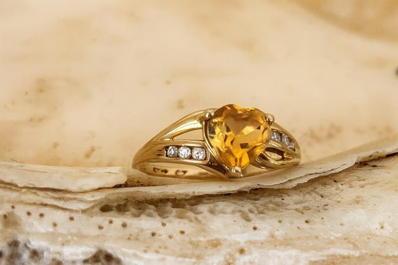 Beautiful Heart Shaped Warm Yellow Citrine solid … - image 3