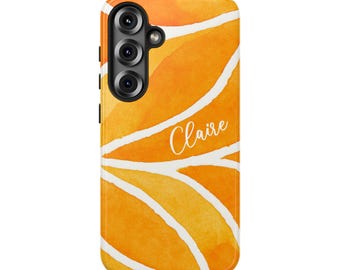 Orange Artistic Contemporary Phone Case - Shades of Orange and White - - For iPhone Pixel 9 Samsung Galaxy