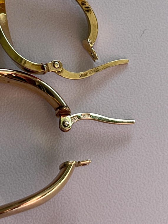 SOLID Gold Unique Contemporary Made in Italy Earr… - image 9