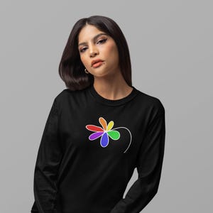 Minimalist lgbtq Pride flower long sleeve shirt