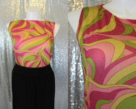 Y2k 2000s does 60s psychedelic swirl neon metallic