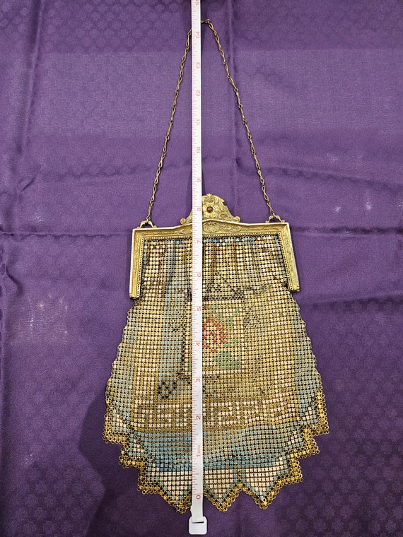 1920's Whiting and Davis art deco metal mesh purse - image 9