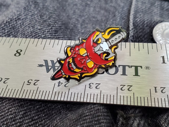 Vintage deadstock enamel pin / Demon Devil head d… - image 3